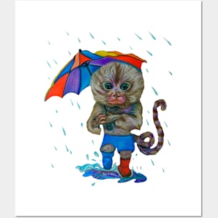 Pygmy Marmoset in the Rain Posters and Art